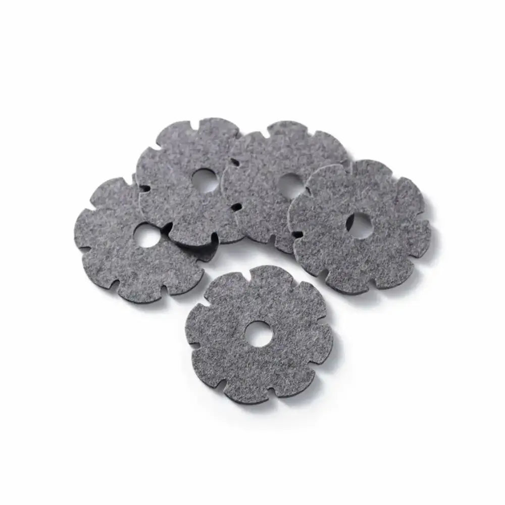 five Filges wool braiding stars on white background
