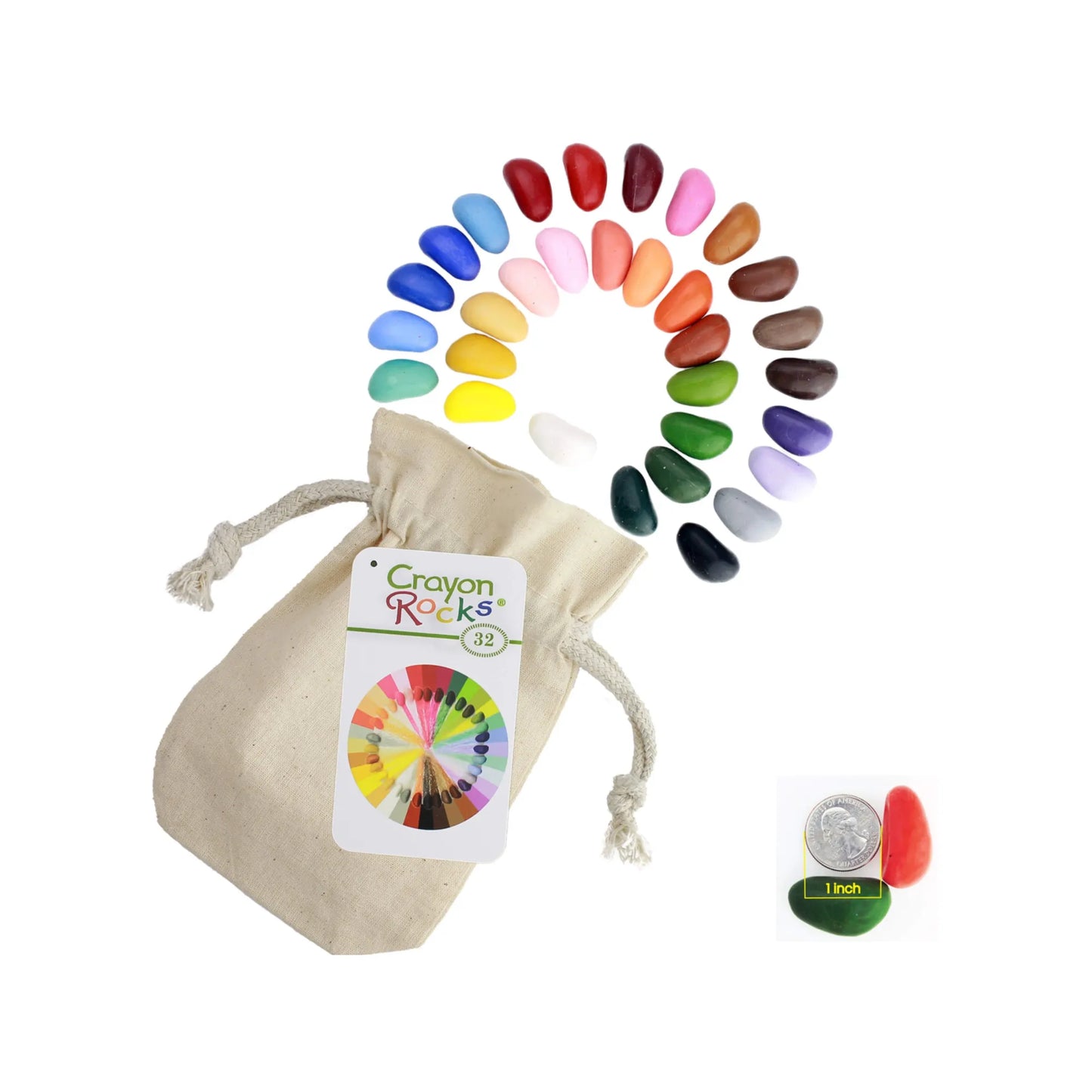 32 color soy wax crayons arranged in a full color range showing expanded palette for creative play and drawing