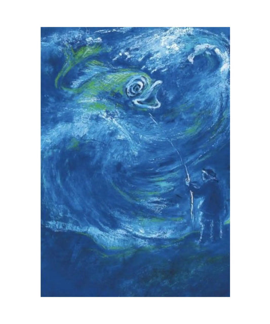 Marjan van Zeyl's fairytale postcard of a fisherman and a fish