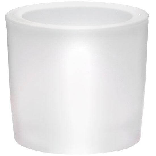 White cylindrical container on a white background