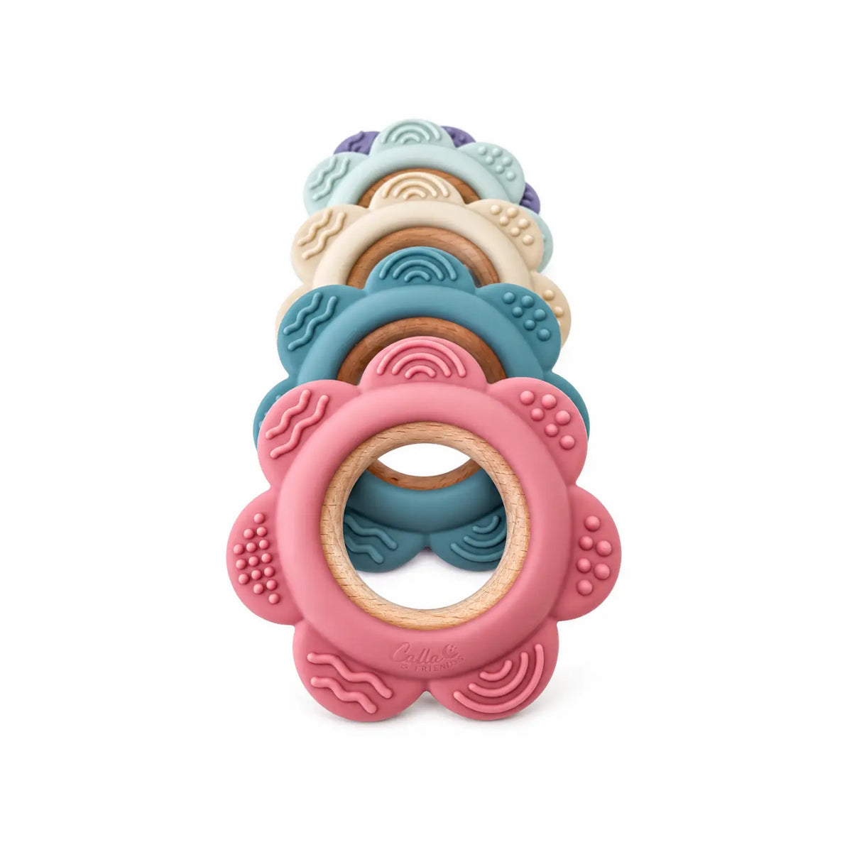 Garden Party Silicone & Beechwood Flower Teether