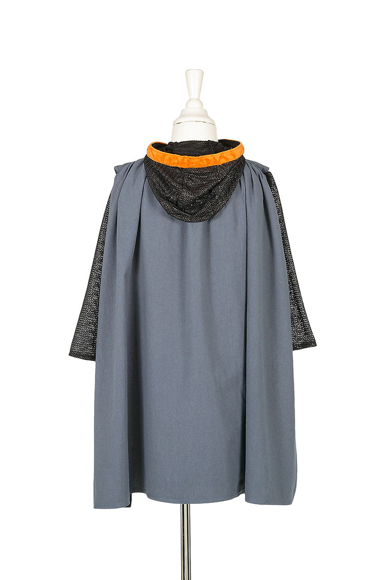 Geoffrey knight costume back view showing cape and chainmail style hood