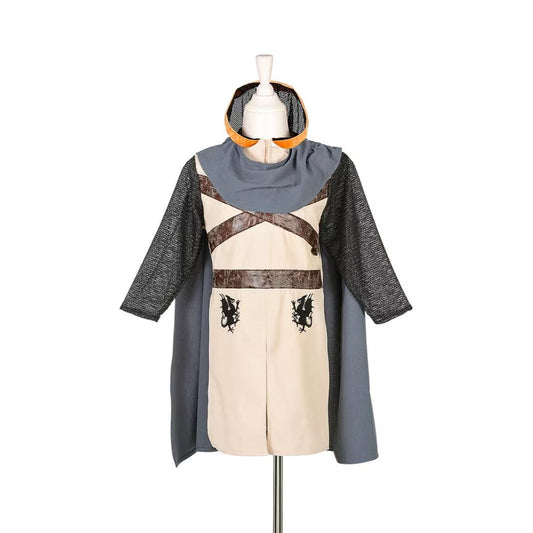 Geoffrey knight costume for kids front view with red surcoat and chainmail style top