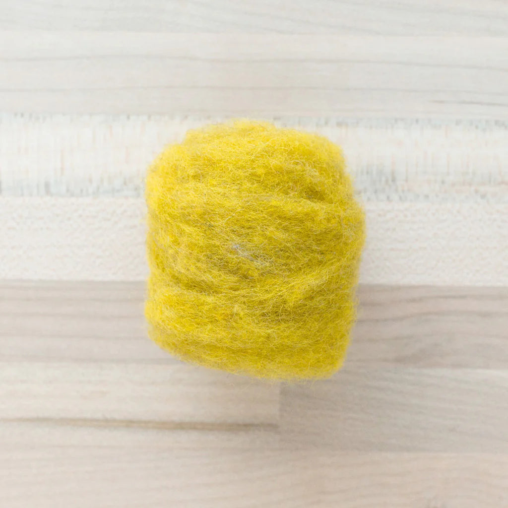 Felter’s Multi-tonal Fleece Merino-Suffolk Mix for Dry and Wet Felting in Goldenrod Yellow