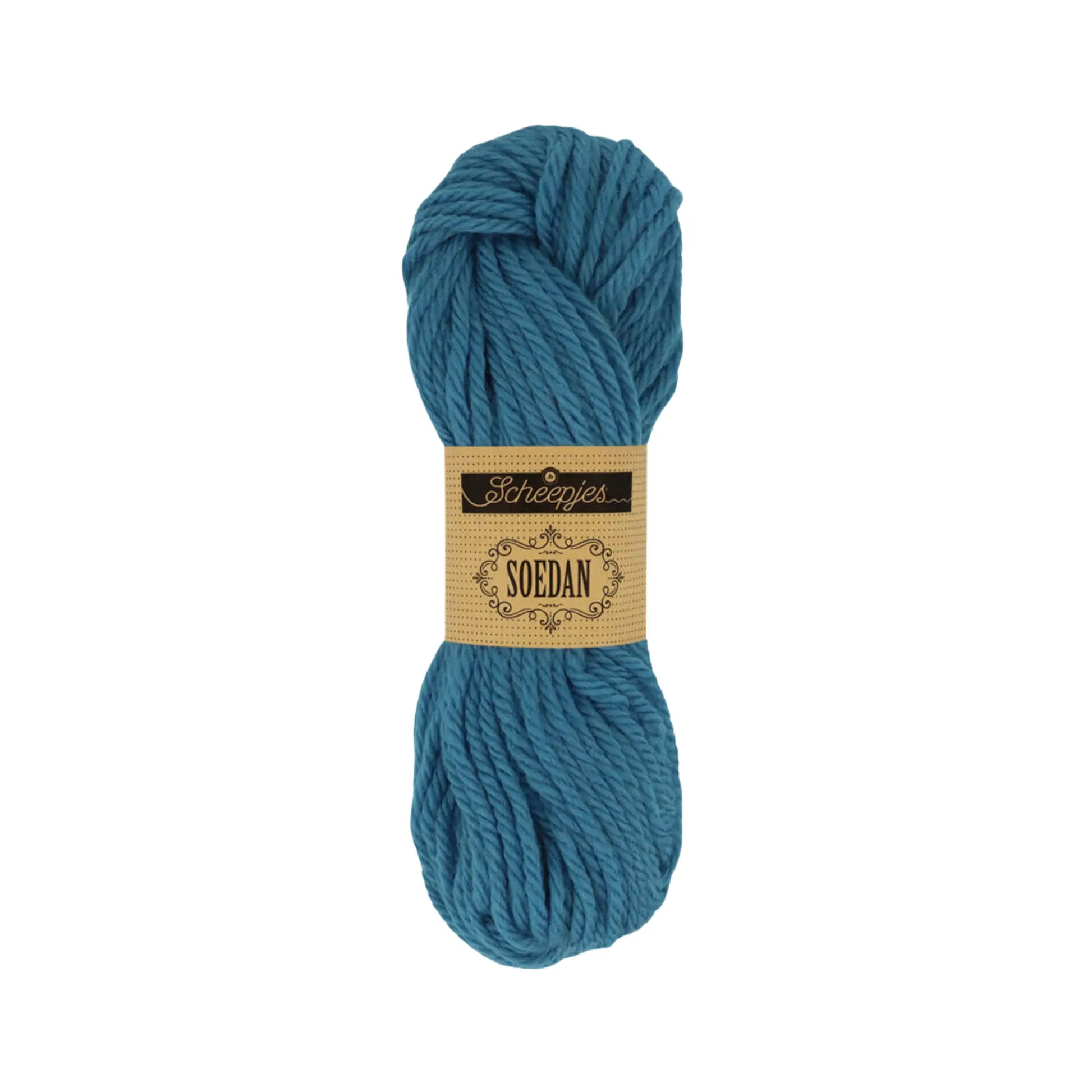 Grey Blue Scheepjes Soedan wool yarn for knitting, crochet, felting, weaving, and natural crafts.