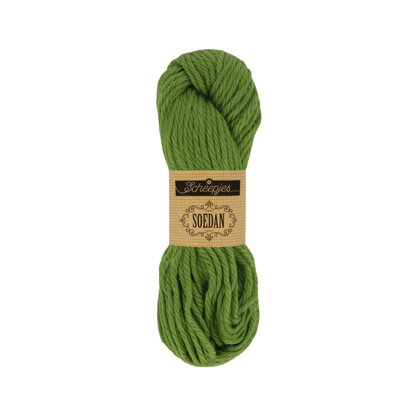 Grey Green Scheepjes Soedan wool yarn for knitting, crochet, felting, weaving, and natural crafts.