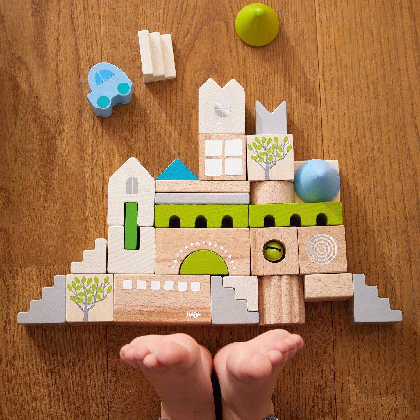 Coburg 28-Piece Wooden Building Blocks – Sustainable Open-Ended Play for Preschoolers