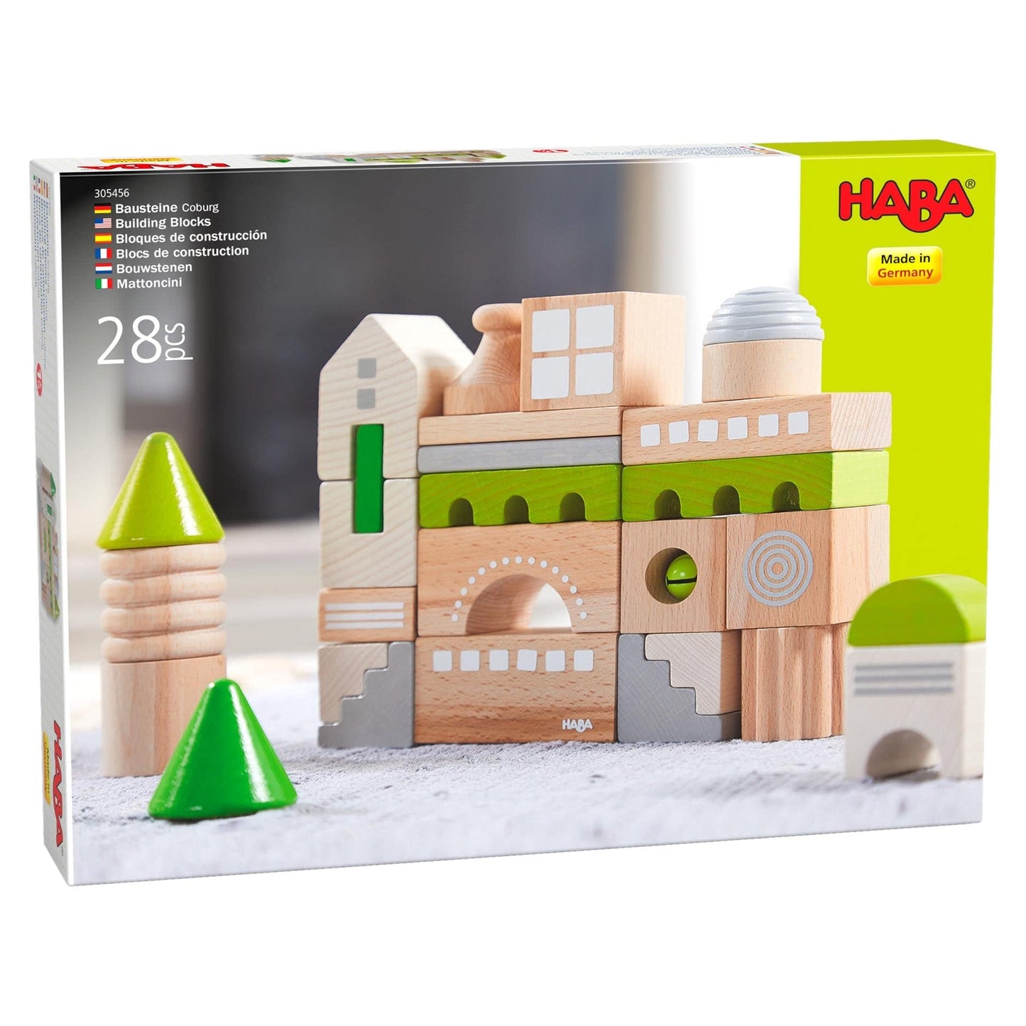 Coburg 28-Piece Wooden Building Blocks – Sustainable Open-Ended Play for Preschoolers