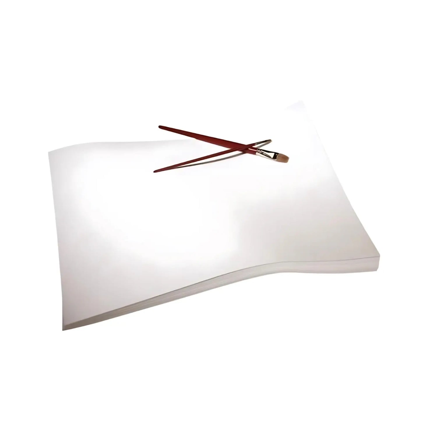 Hahnemühle 250gsm cold-pressed watercolor paper stacked with two artist paintbrushes, ready for painting
