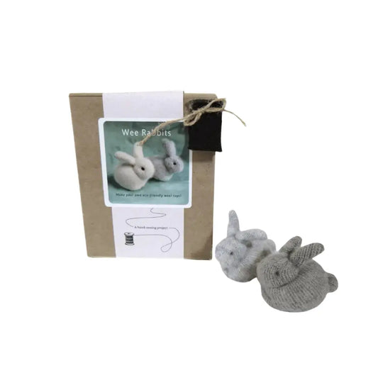 A hand sewing kit to make your own cashmere rabbits