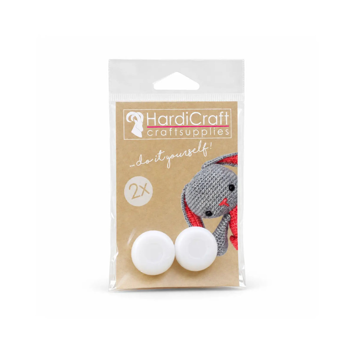 Hardicraft set of two 22 mm rattle discs for crochet, knitting, and handmade toy projects