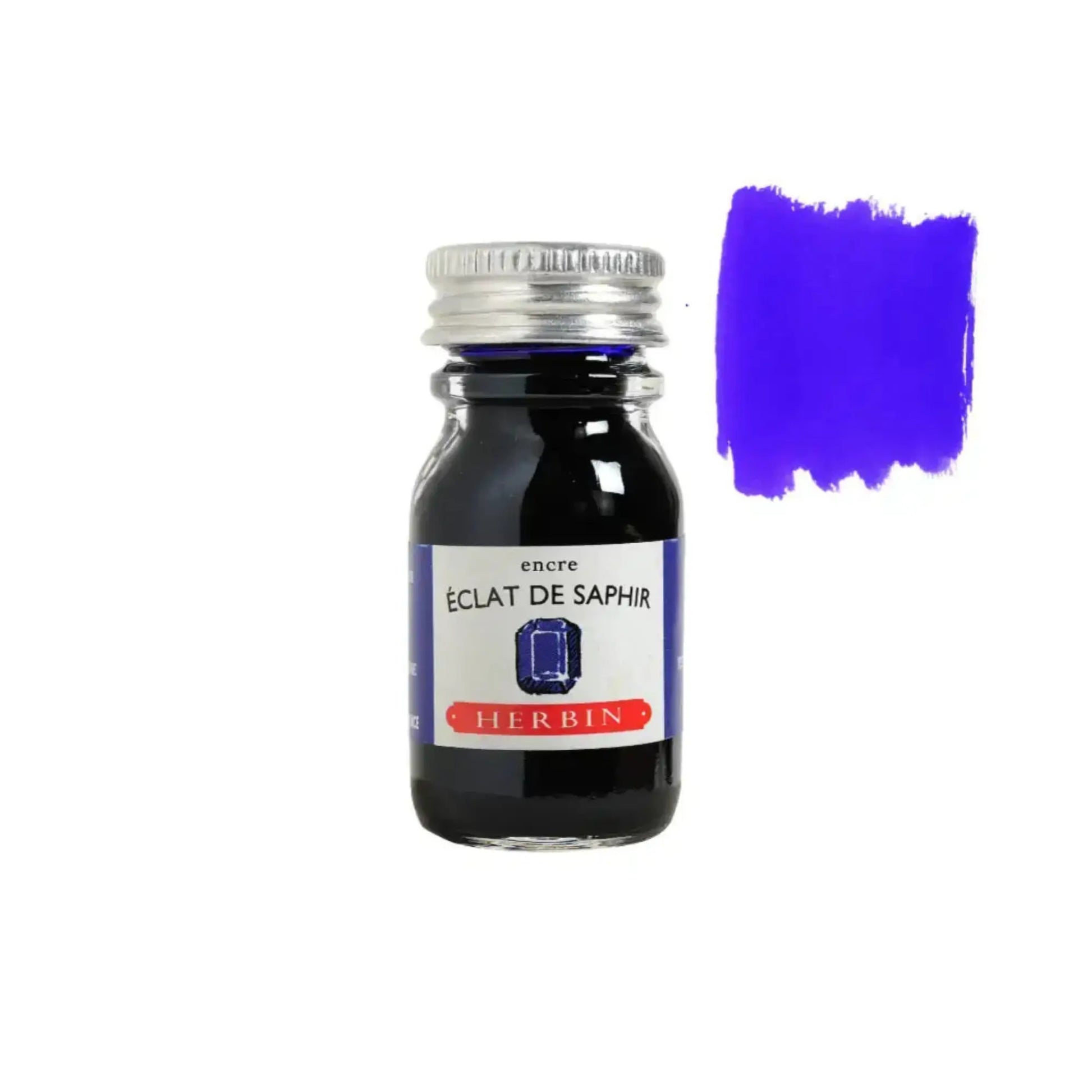 herbin eclat de saphir sapphire fountain pen ink 10 ml bottle with swatch