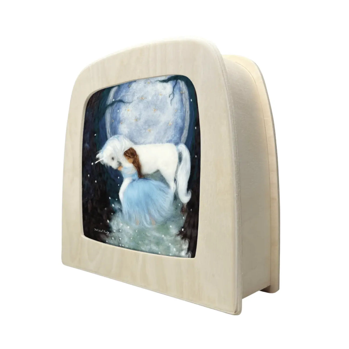 Magical Unicorn Silhouette by Het Wol Feetje displayed in the Toverlux Magic Lamp angled view