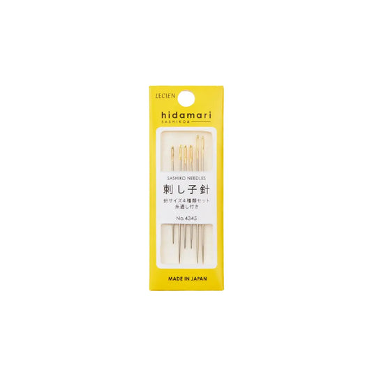 Hidamari sashiko needle set by Lecien COSMO with six assorted Japanese hand sewing needles