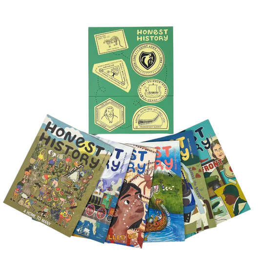 Children’s history magazine bundle showing issues 19 to 24 with storage box and magazines displayed together