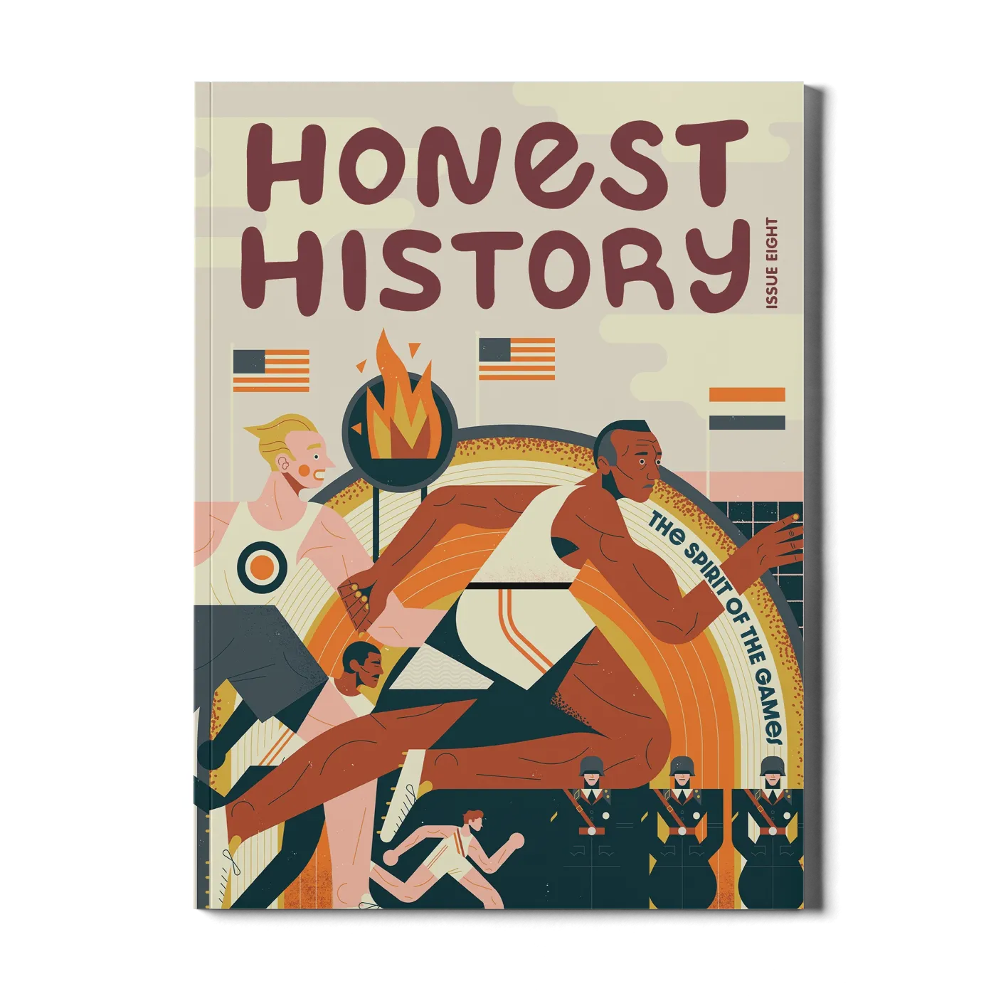 Children’s history magazine cover showing Olympic athletes, torch, and international flags representing the Olympic Games