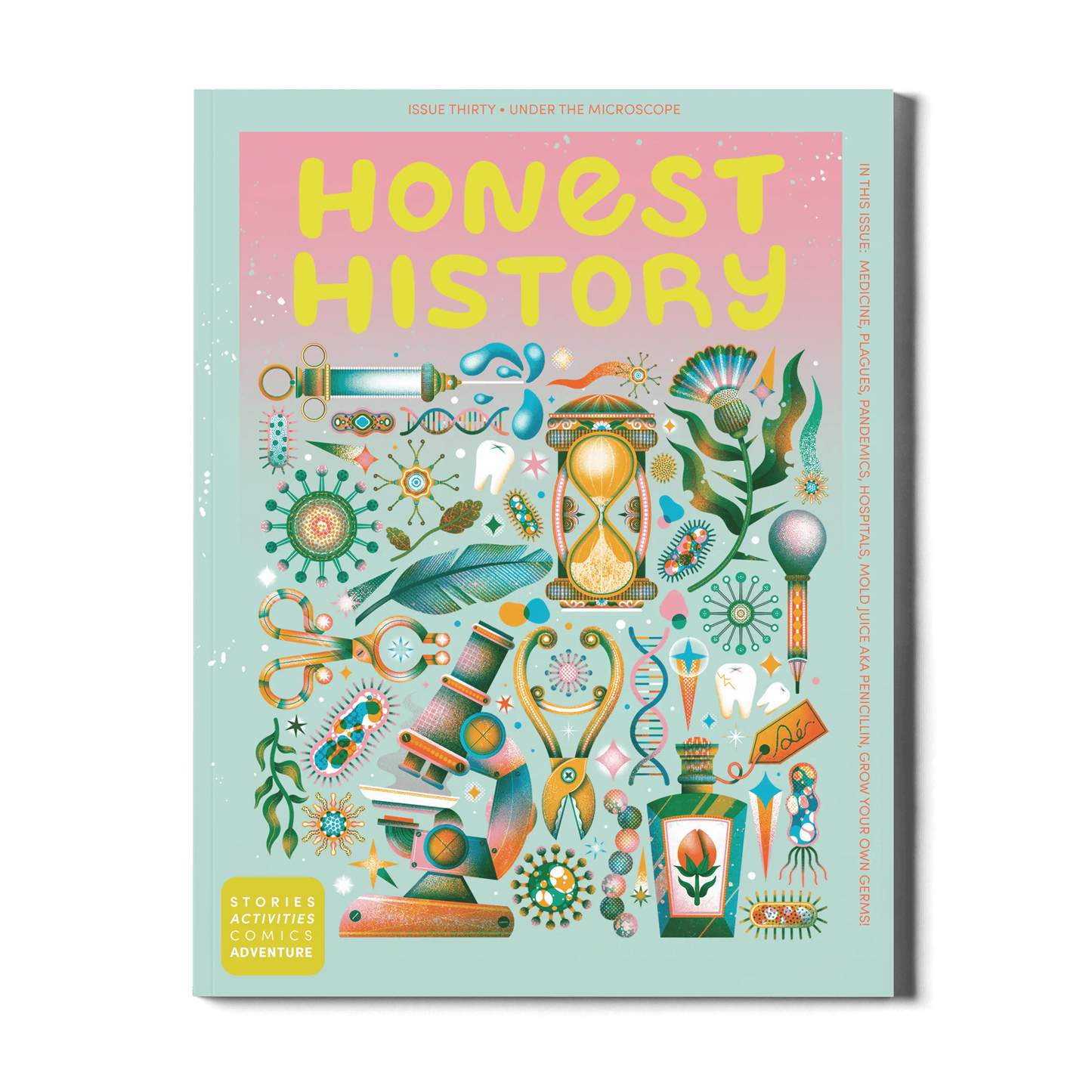 Book cover of 'Honest History' with colorful illustrations on a light blue background