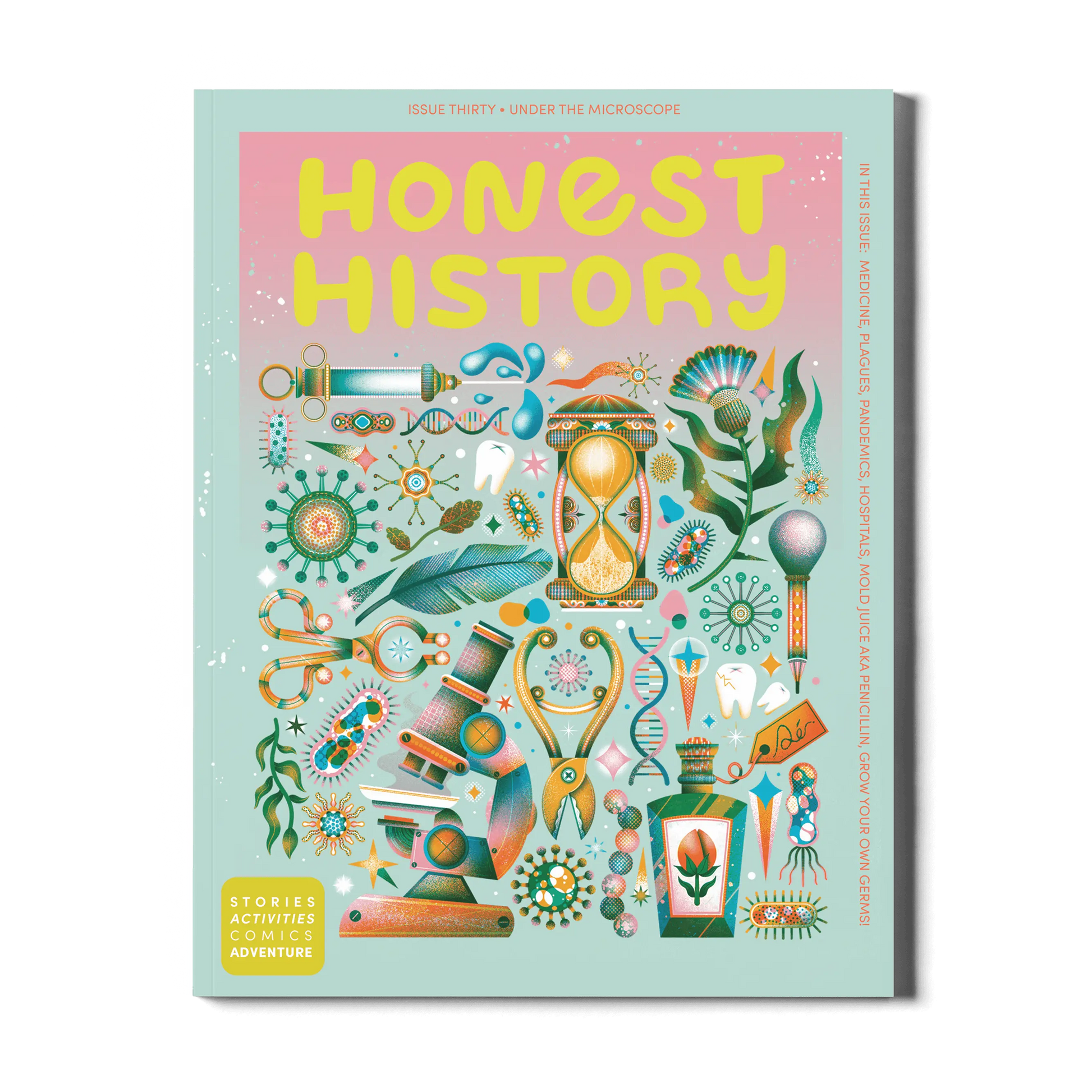 Book cover of 'Honest History' with colorful illustrations on a light blue background