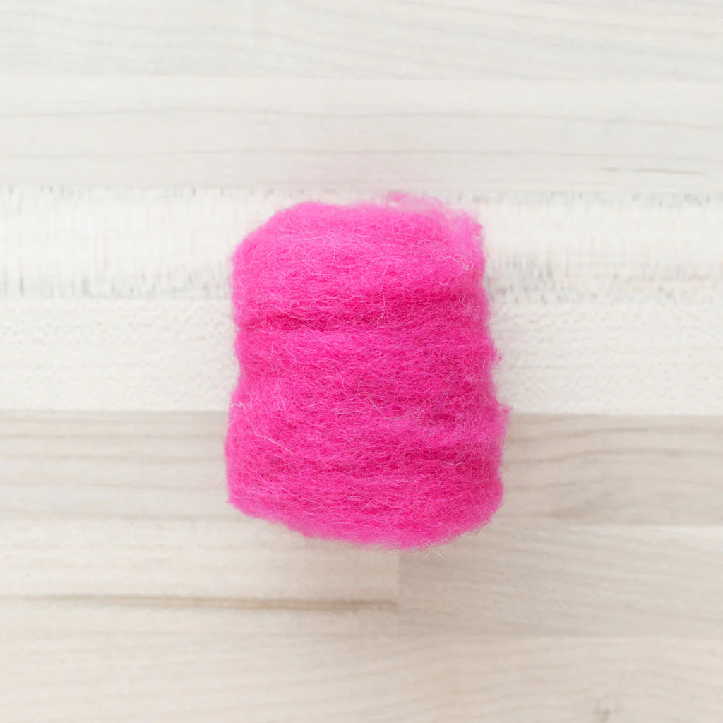 Felter’s Fleece Merino-Suffolk Mix for Dry and Wet Felting in hot pink