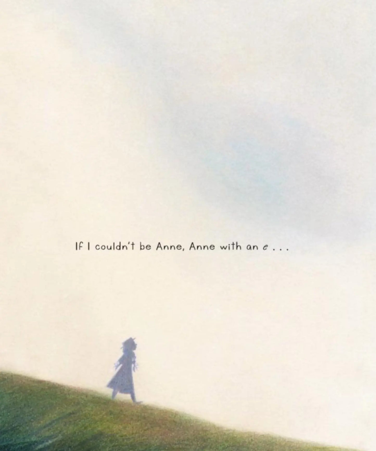Close-up cover illustration from If I Couldn't Be Anne picture book featuring Anne Shirley among flowers and berry plants