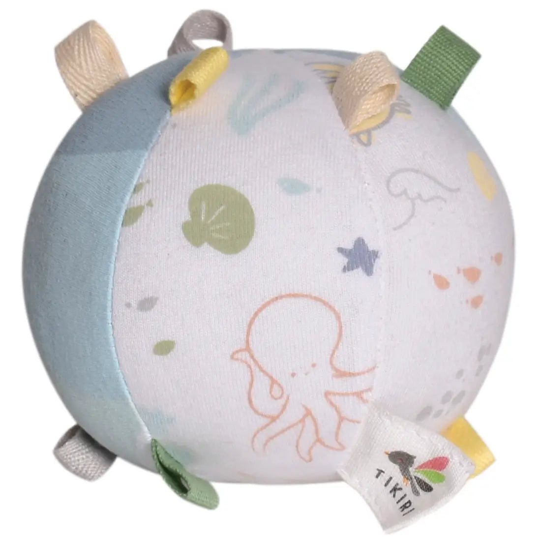 Organic, Baby Activity Ball with Tabs and Rattle, Ocean Themed
