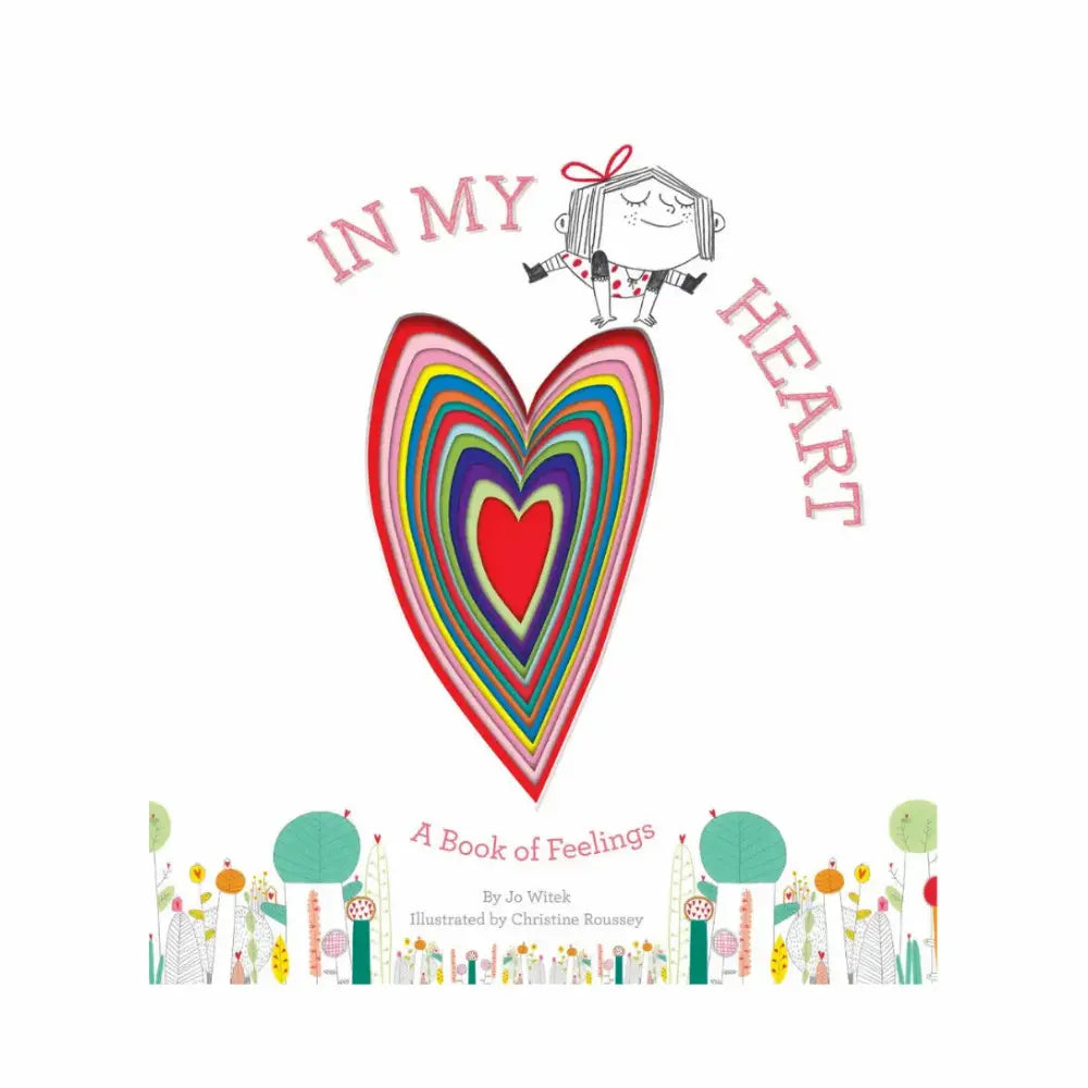 Book cover of 'In My Heart: A Book of Feelings' with a colorful heart design and illustrations.