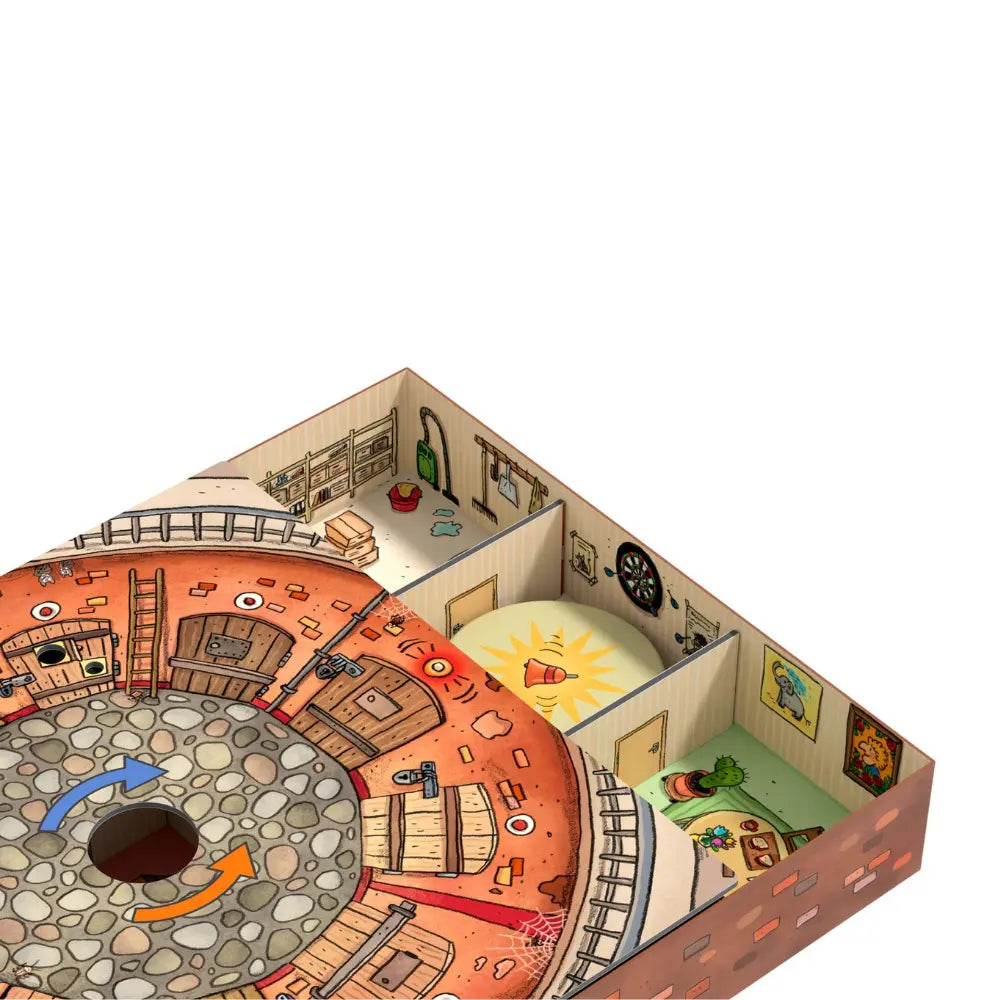 Close up of mouse maze board in Inspector Mouse game