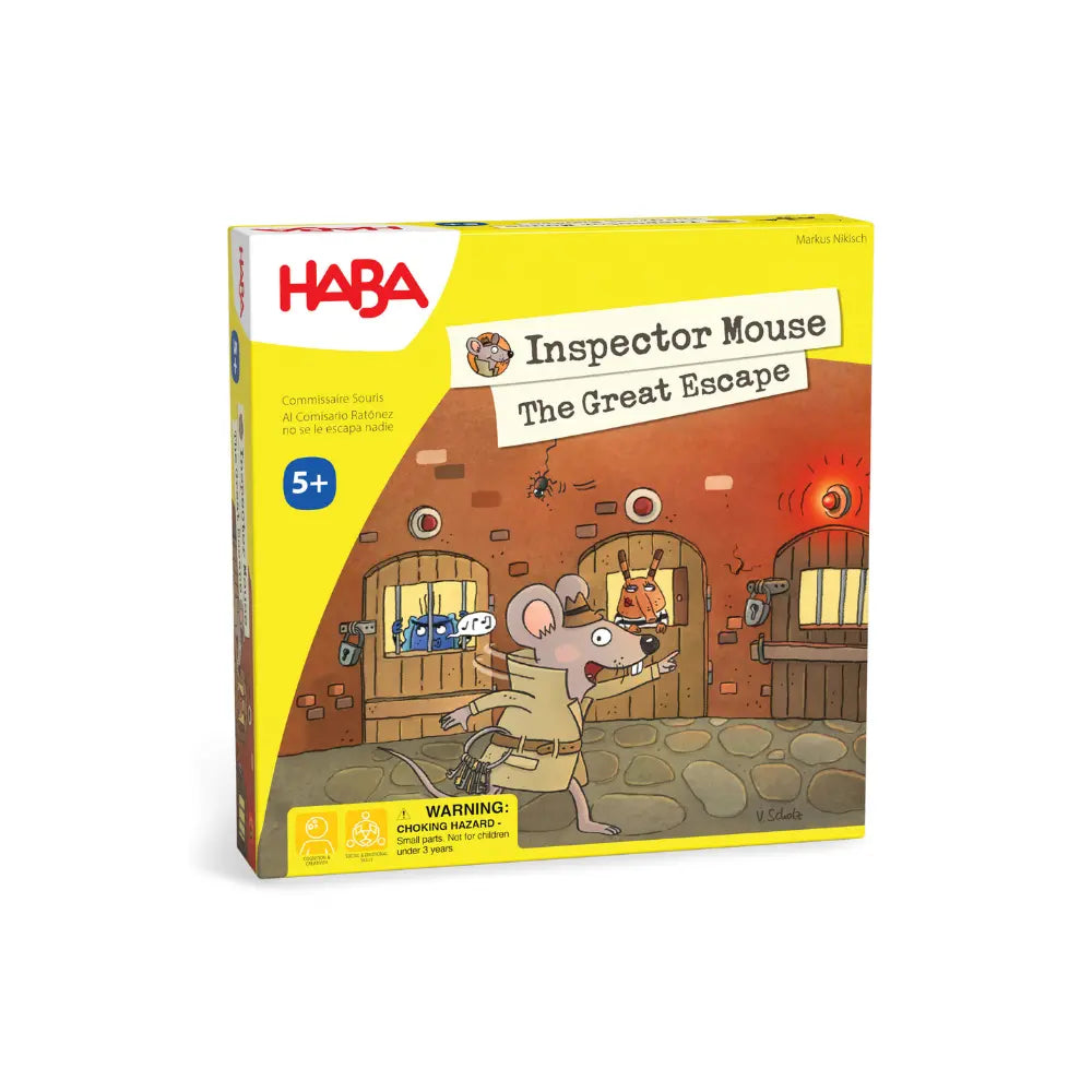 Inspector Mouse memory and deduction game box with mouse detective illustration