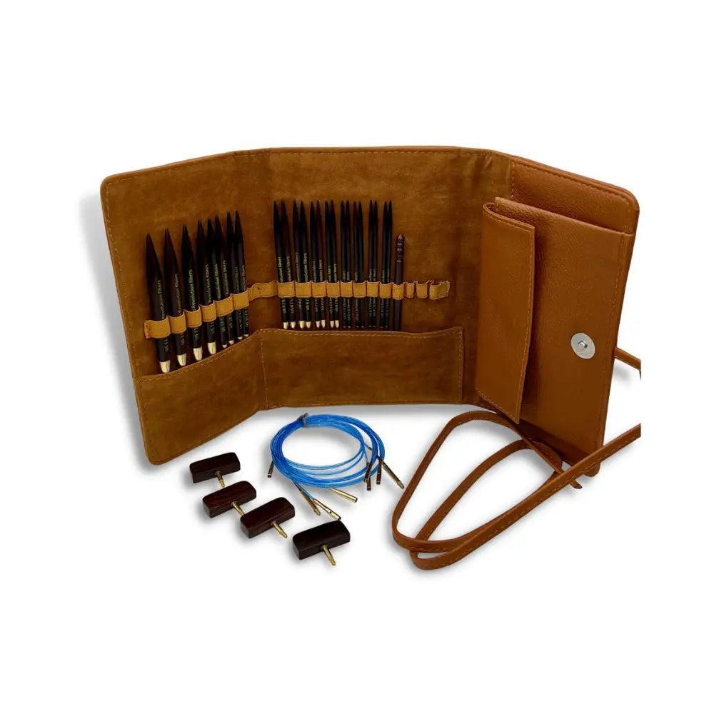 Cables, stoppers, and tightening tool for interchangeable knitting needle set