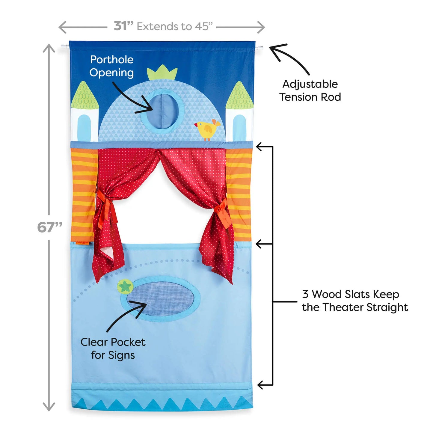 Hanging Doorway Puppet Theater for Storytelling & Creative Play