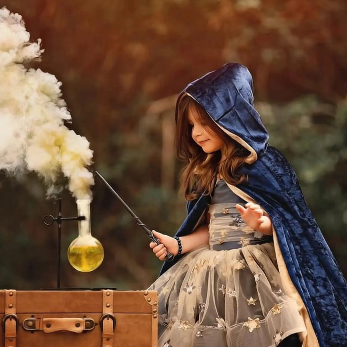 Kids’ Reversible Hooded Cape | Velour Dress-Up Cloak.