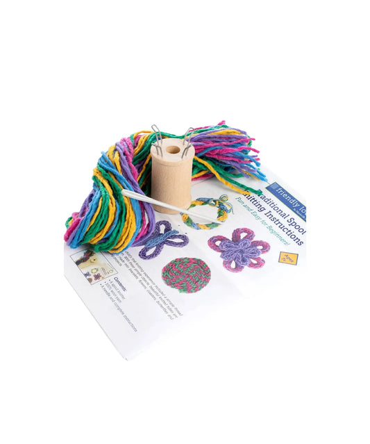 spool knitting kit for kids with yarn and beginner knitting tool