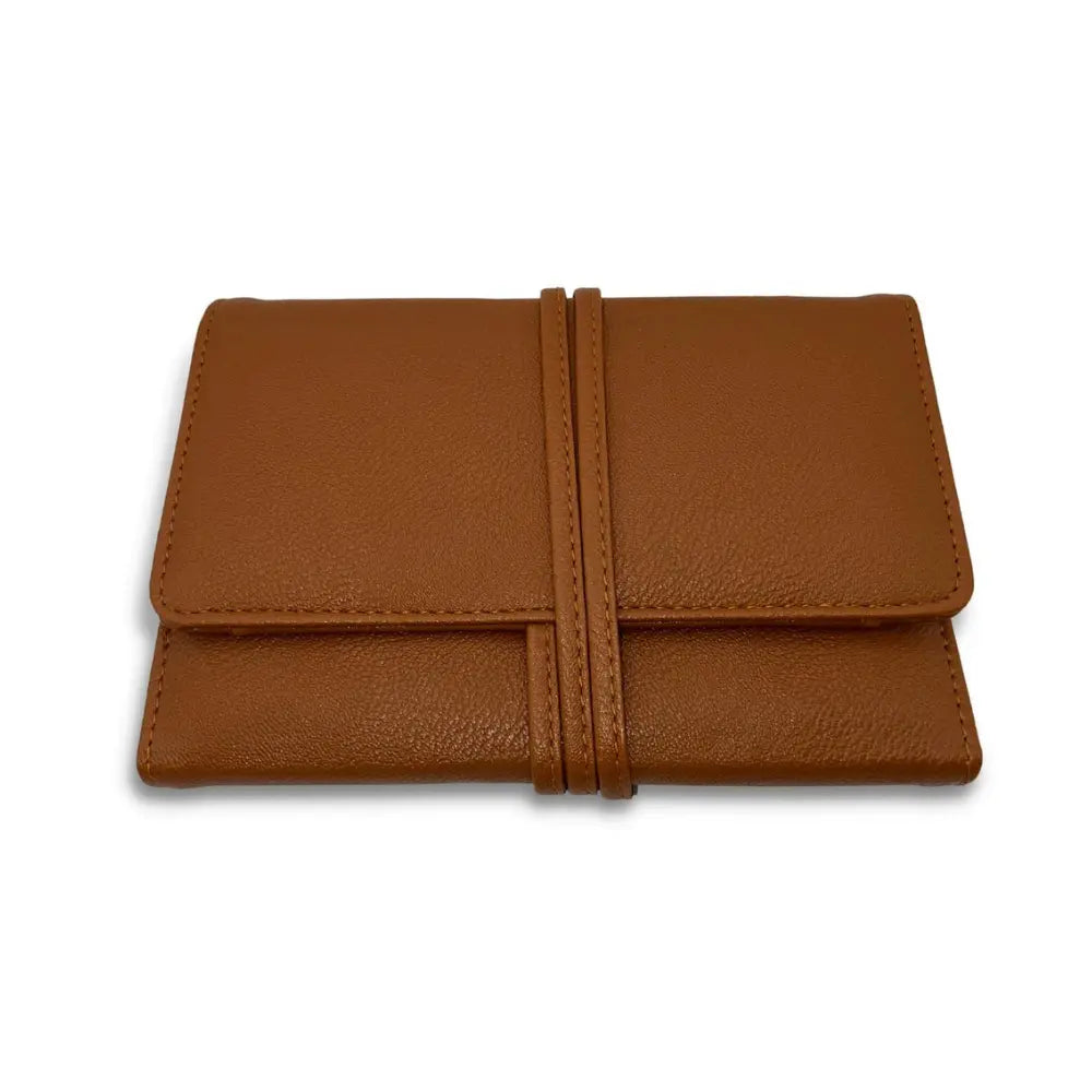 Brown organized carrying case for interchangeable circular knitting needles