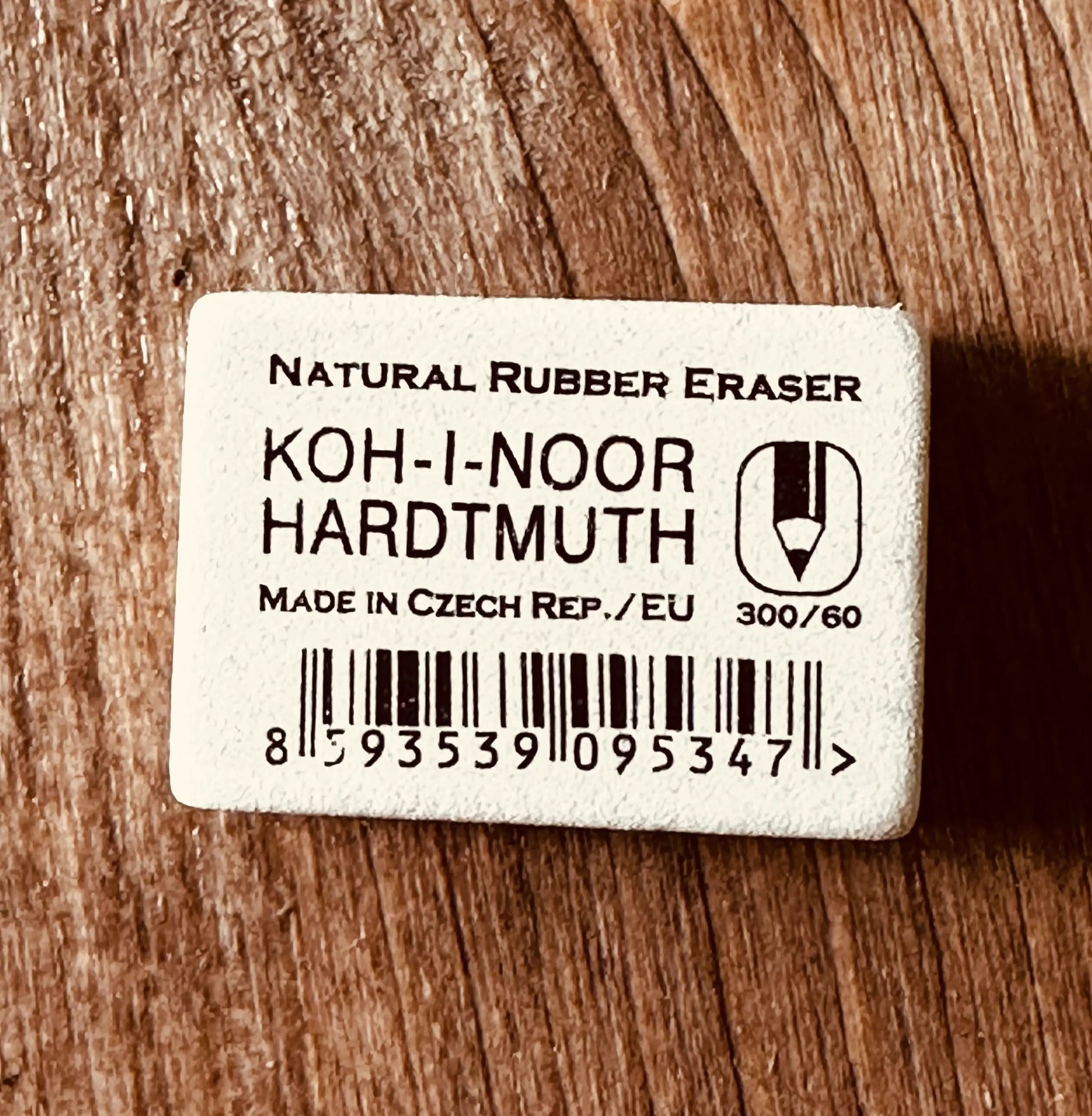 Koh-I-Noor natural rubber eraser 300/60 back label barcode plastic-free eraser