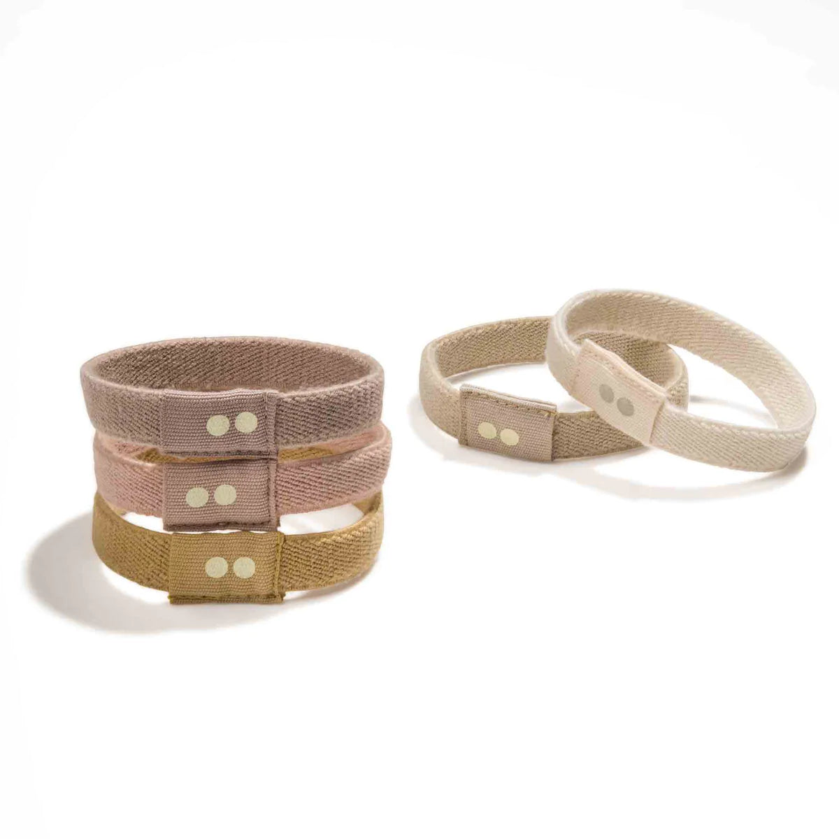 Kooshoo hair ties for blond hair in a stack