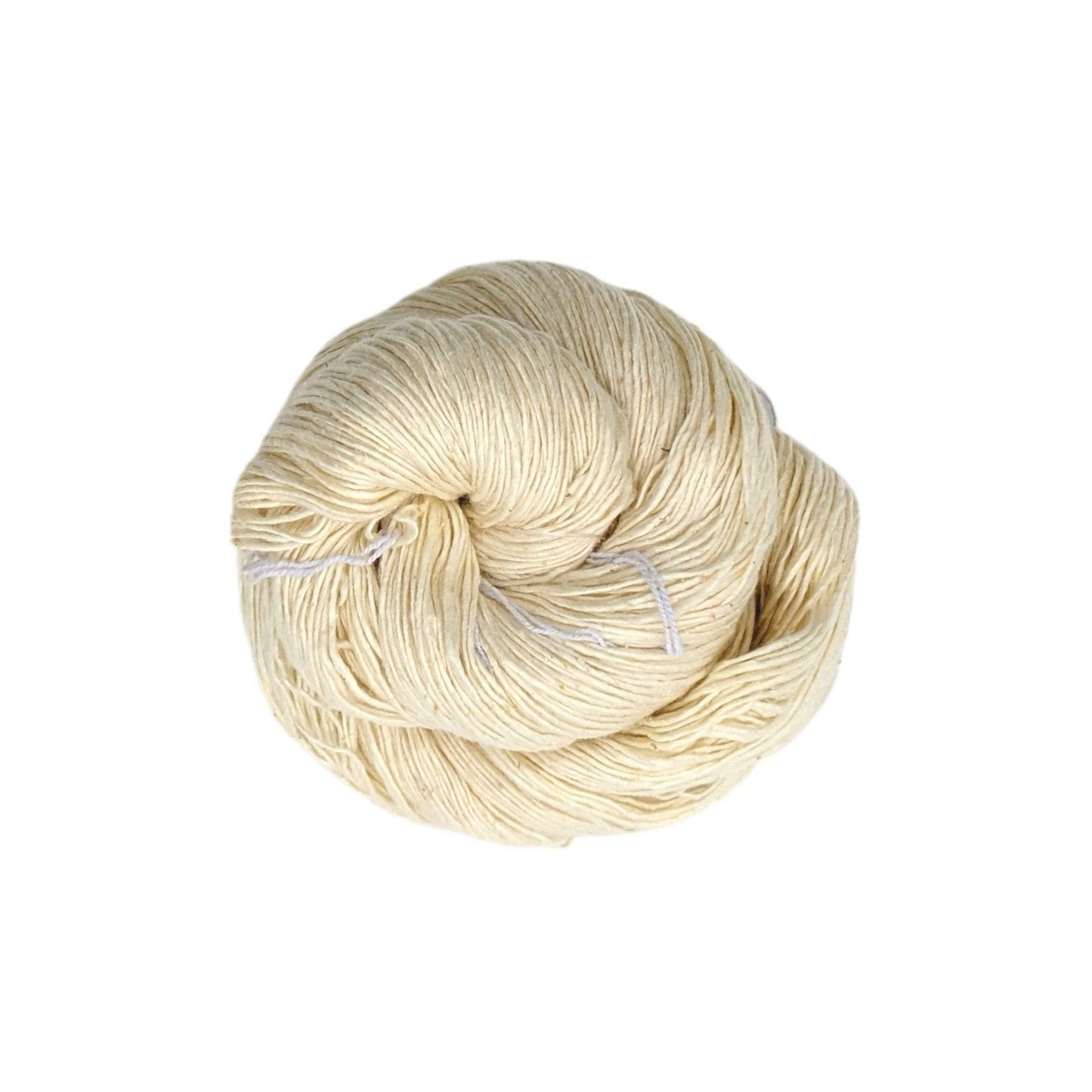 lace weight recycled silk yarn in white