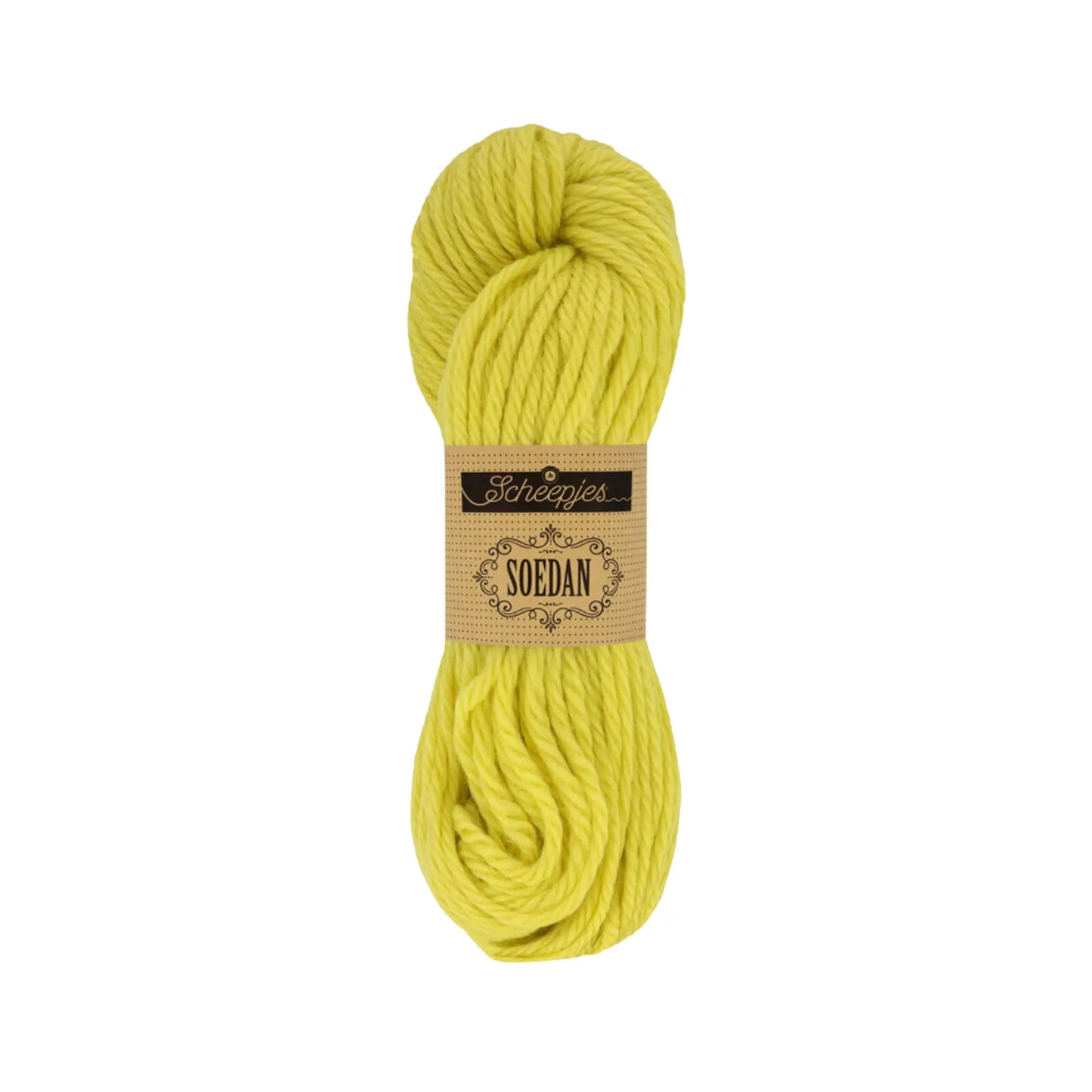 Lemon Yellow 1366 wool doll hair yarn in a light blonde shade for Waldorf doll wigs.