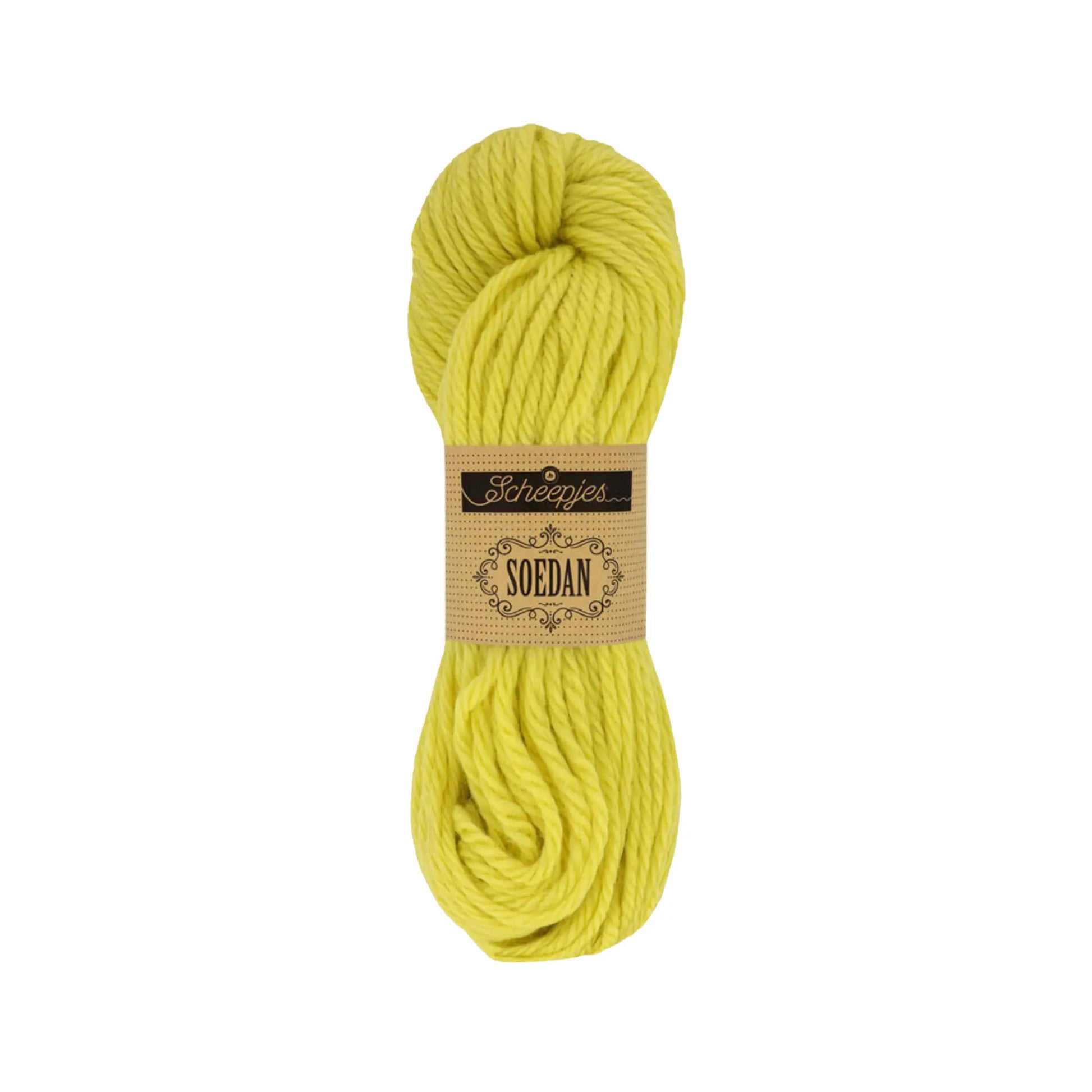 Lemon Yellow 1366 wool doll hair yarn in a light blonde shade for Waldorf doll wigs.