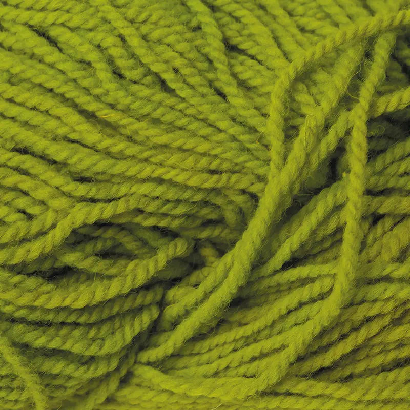 Organic plant-dyed Wool Yarn in light green close up