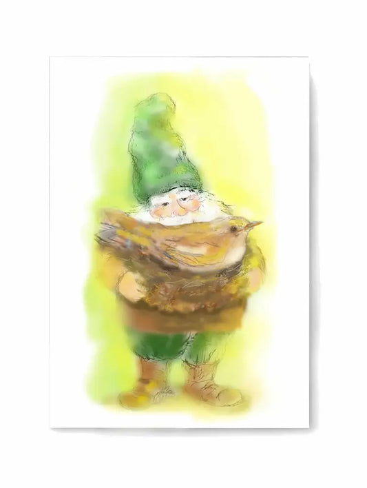 Gilly Gnome Art Notecard by Sieglinde De Francesca