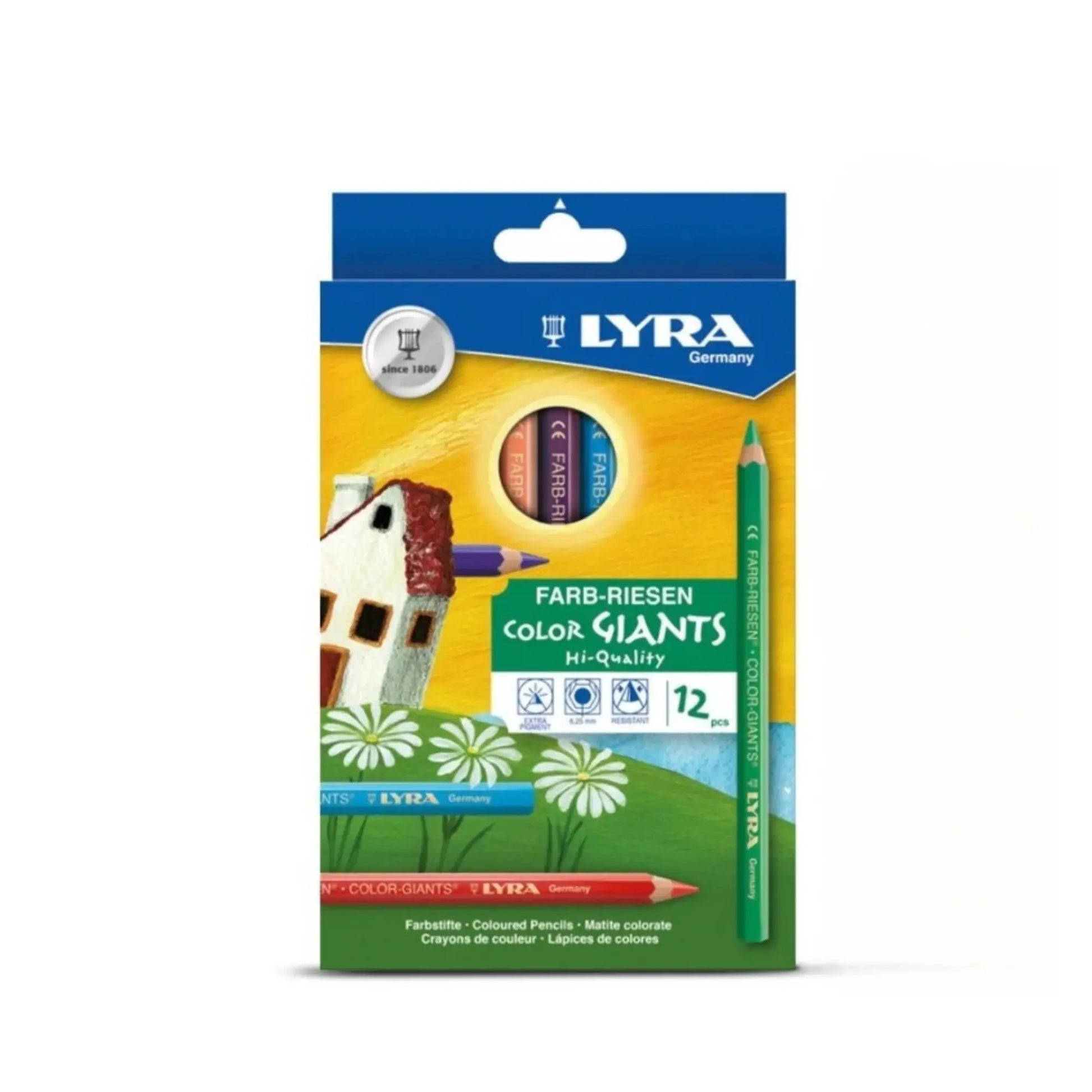 Pack of Lyra colored pencils with a colorful design on the packaging.