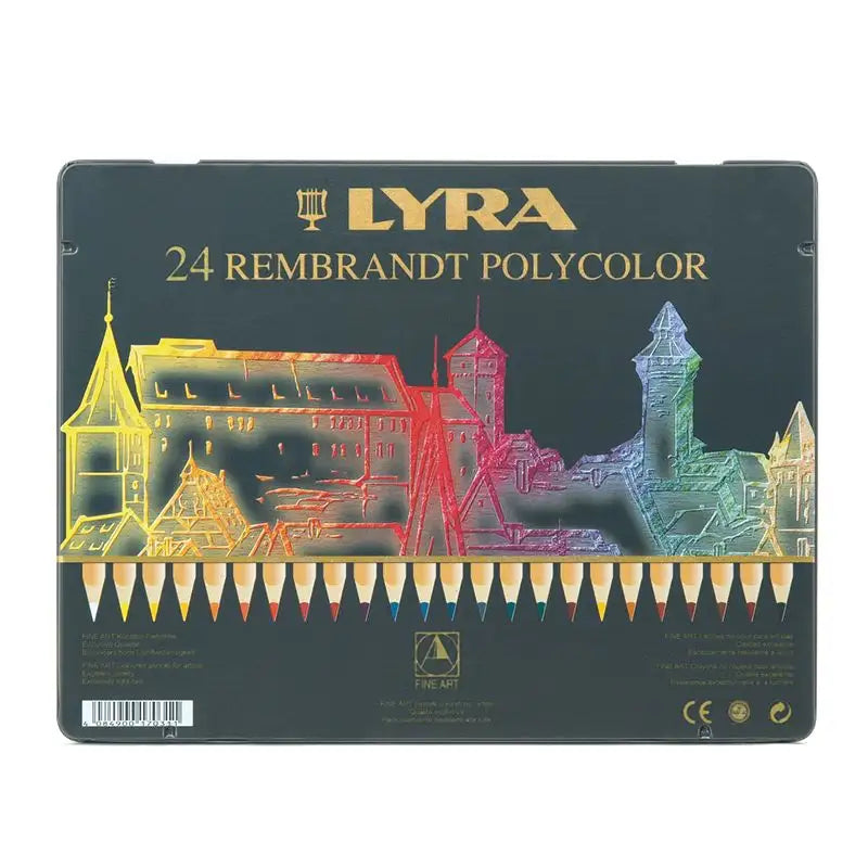 Lyra Rembrandt Polycolor colored pencils 24 count tin oil-based artist pencils set