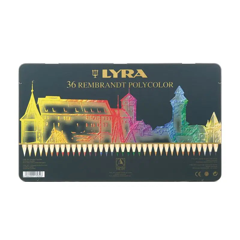 Lyra Rembrandt Polycolor colored pencils 36 count oil-based artist pencil set in tin