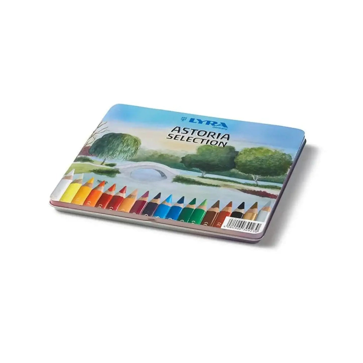 Lyra Super Ferby Astoria colored pencils 18 count metal tin closed case
