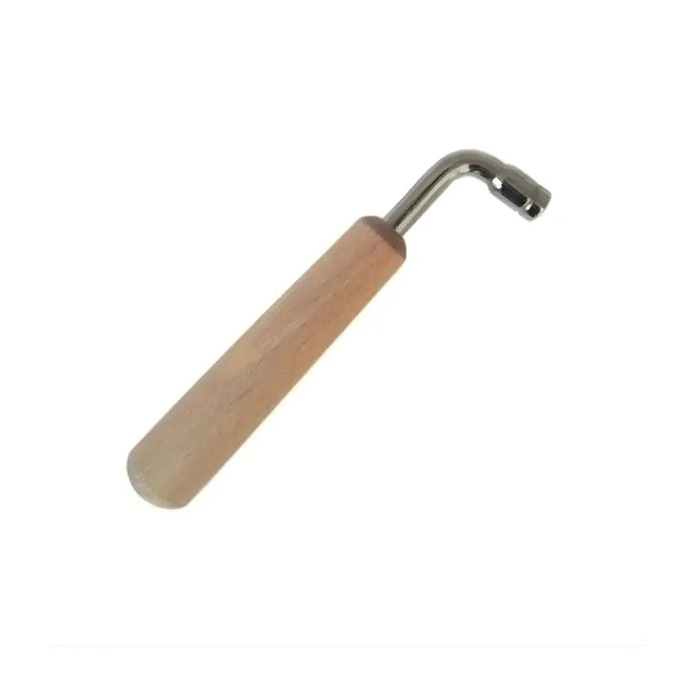 Lyre tuning wrench 5mm star L-shaped with wooden handle and steel shaft