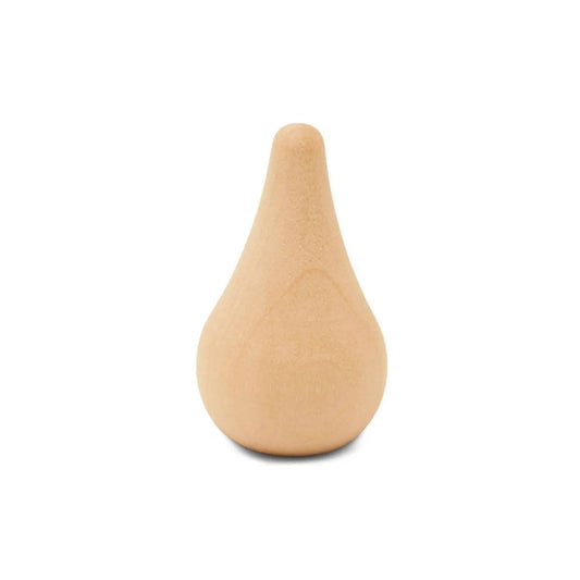 Unfinished wooden raindrop shape in smooth natural birch wood