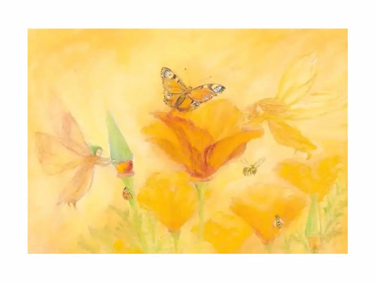 Sylphs Help the Flowers Postcard – Art Card by Marjan van Zeyl