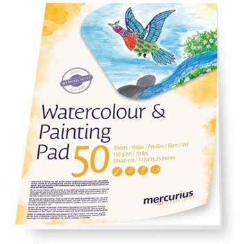 Mercurius Watercolor and Painting Pad – 150 gsm, 50 Sheets