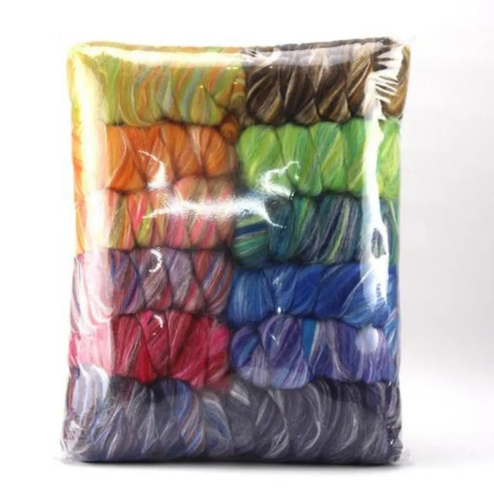 Merino wool and Tussah silk spinning fiber variety pack