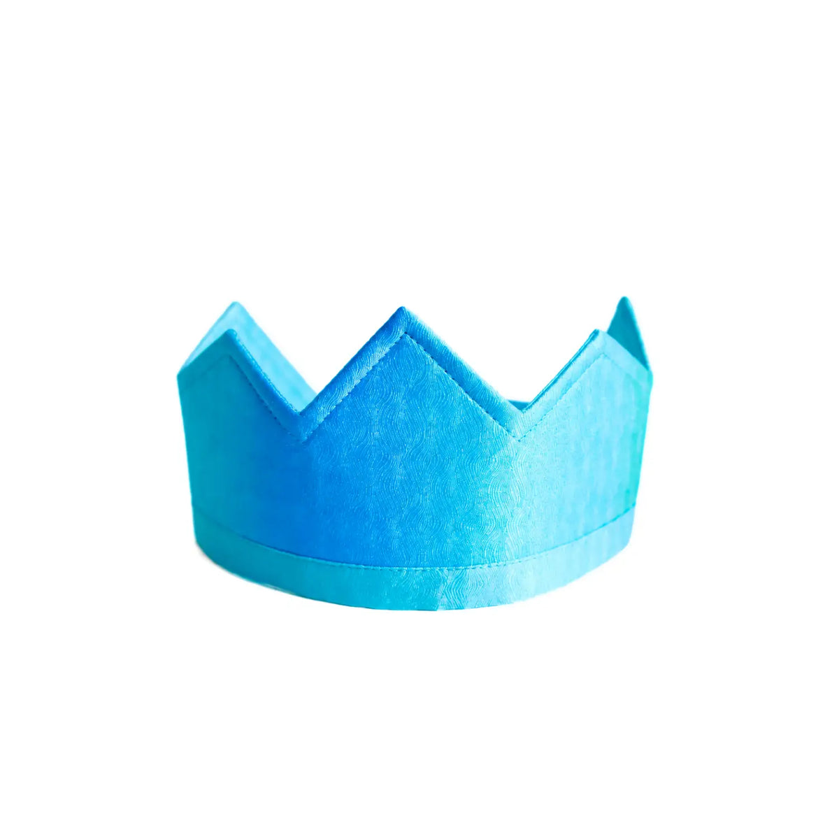 Mermaid Blue Silk Crown on a light background